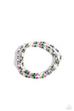 Colorblock Charm Green ✧ Necklace & Colorblock Cache Green ✧ Bracelet Set