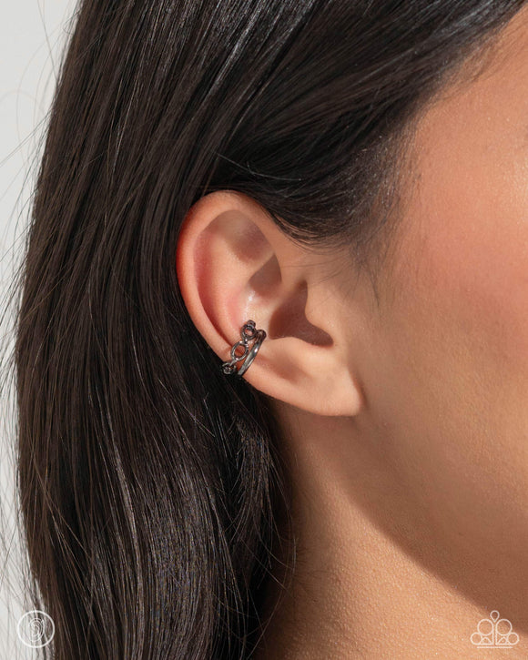 Mandatory Musings Black & Barbell Beauty Black ✧ Cuff Earrings Set