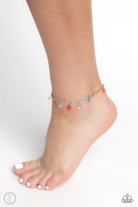 Anklet,Blue,Multi-Colored,Orange,Pink,Silver,Smile Face,Smiley Sensation Multi ✧ Anklet