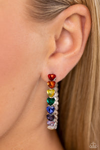 Earrings Hoop,Hearts,Multi-Colored,Valentine's Day,Hypnotic Heart Attack Multi ✧ Heart Hoop Earrings