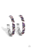 Effortless Emeralds Purple ✧ Hoop Earrings & Emerald Ensemble Purple ✧ Bracelet Set