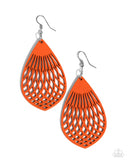 Caribbean Coral Orange ✧ Wood Earrings