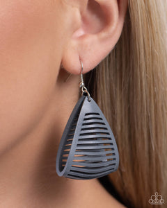 Earrings Fish Hook,Earrings Leather,Gray,Leather,Silver,In and OUTBACK Silver ✧ Leather Earrings