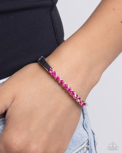Bracelet Hinged,Pink,Silver,Mystical Masterpiece Pink ✧ Hinged Bracelet