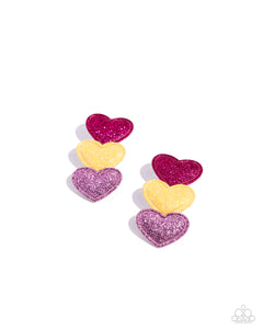 Hair Clip,Hearts,Multi-Colored,Purple,Red,Valentine's Day,Yellow,Love at First SPARKLE Multi ✧ Heart Hair Clip