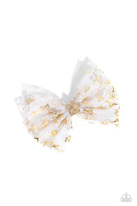 Gold,Hair Bow,Stars,White,Have a SUPERSTAR Day White ✧ Star Hair Bow Clip