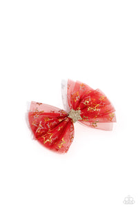 Gold,Hair Clip,Red,Stars,Have a SUPERSTAR Day Red ✧ Star Hair Bow Clip