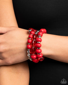 Bracelet Coil,Red,Colorful Charade Red ✧ Coil Bracelet