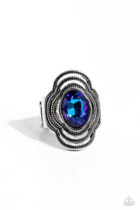 Blue,Ring Wide Back,UV Shimmer,Entrancing Edge Blue ✧ UV Ring