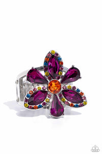 Multi-Colored,New,Orange,Purple,Ring Wide Back,Blazing Blooms Multi ✧ Ring