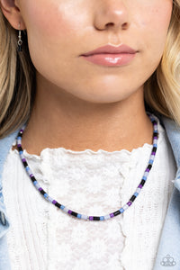 Black,Blue,Gray,Multi-Colored,Necklace Short,New,Purple,Natural Nonchalance Black ✧ Necklace