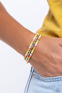 Bracelet Stretchy,Multi-Colored,Orange,Yellow,Natural Notion Multi ✧ Stretch Bracelet