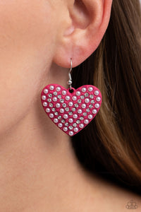 Earrings Fish Hook,Hearts,Pink,Valentine's Day,Romantic Reunion Pink ✧ Heart Earrings