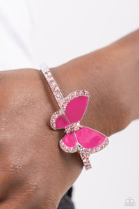 Bracelet Cuff,Butterfly,Pink,Particularly Painted Pink ✧ Butterfly Cuff Bracelet