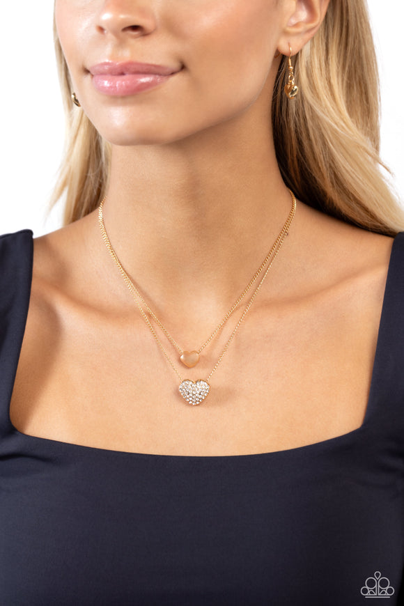Mismatched Model Gold ✧ Heart Necklace