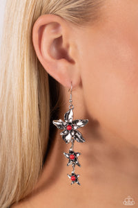 Earrings Fish Hook,Red,Tapered Tiers Red ✧ Earrings
