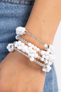 Bracelet Coil,White,Compelling Clouds White ✧ Coil Bracelet