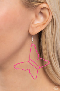 Butterfly,Earrings Fish Hook,Favorite,New,Pink,Soaring Silhouettes Pink ✧ Butterfly Earrings