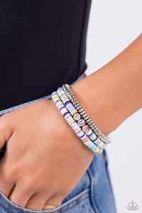 Bracelet Stretchy,Multi-Colored,White,Just for Fun White ✧ Stretch Bracelet