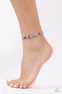 Anklet,Anklet Seed Bead,Blue,Multi-Colored,Stars,Seize the Shapes Blue ✧ Anklet