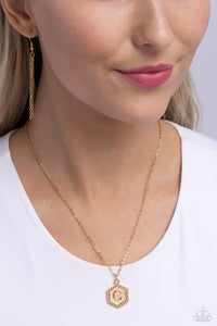 Gold,Initial,Necklace Short,Emblematic Elegance - Gold C ✧ Necklace