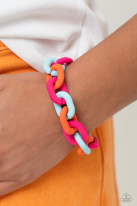 Blue,Bracelet Clasp,Multi-Colored,New,Orange,Pink,Smile Face,Go the Extra SMILE Pink ✧ Bracelet
