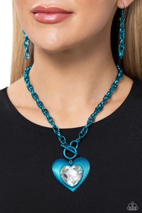 Blue,Hearts,Necklace Short,New,Valentine's Day,Modern Matchup Blue ✧ Heart Necklace