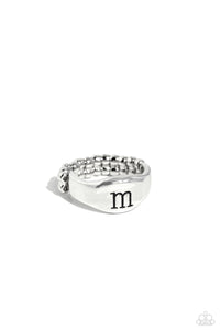 Initial,Ring Skinny Back,Silver,Monogram Memento - M Silver ✧ Ring