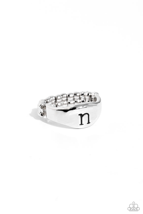 Monogram Memento - N Silver ✧ Ring