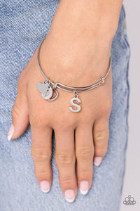 Bracelet Bangle,Initial,Silver,Making It INITIAL - Silver S ✧  Bangle Bracelet