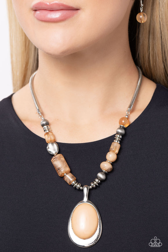 Captivating Composition Brown ✧ Necklace