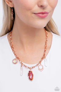 Copper,Light Pink,Necklace Short,Opalescent,Geode Glam Copper ✧ Necklace