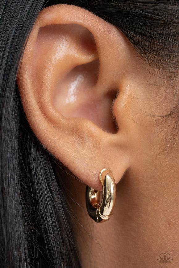 Textured Theme Gold ✧ Hinged Hoop Earrings