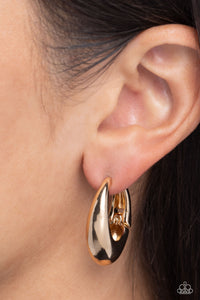 Earrings Hinged Hoop,Gold,Oval Official Gold ✧ Hinged Hoop Earrings