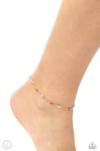 Anklet,Multi-Colored,Orange,Pink,Yellow,Sweetest Daydream Pink ✧ Anklet