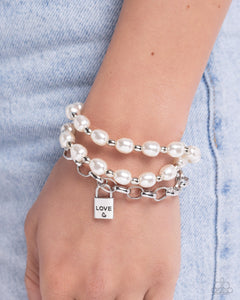 Bracelet Clasp,Lock,Valentine's Day,White,LOVE-Locked Legacy White ✧ Bracelet