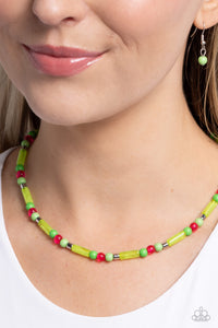 Green,Multi-Colored,Necklace Short,Pink,Beaded Beginner Green ✧ Necklace