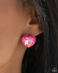 Earrings Post,Favorite,Hearts,UV Shimmer,Valentine's Day,Heartfelt Haute Pink ✧ Heart Post Earrings