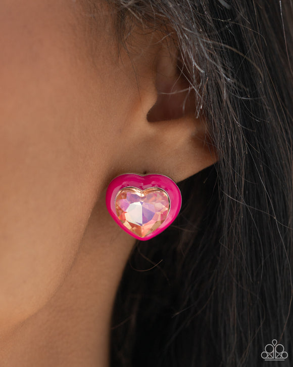 Heartfelt Haute Pink ✧ Heart Post Earrings