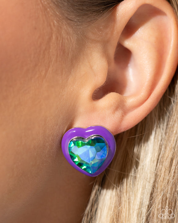 Heartfelt Haute Purple ✧ Heart UV Post Earrings