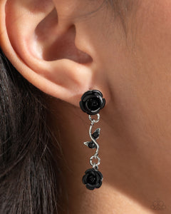 Black,Earrings Post,Led by the ROSE Black ✧ Post Earrings