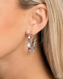 4thofJuly,Earrings Hoop,Red,Stars,White,Star Spangled Statement ✧ Hoop Earrings