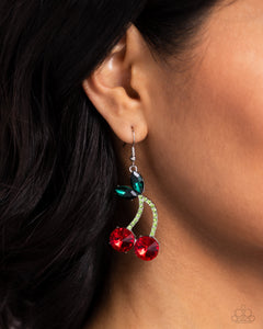 Earrings Fish Hook,Red,Cherry Cameo Red ✧ Earrings