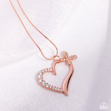 Half-Hearted Haven Copper ✧ Iridescent Butterfly Heart Necklace