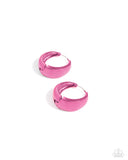 Colorful Curiosity Pink ✧ Hinged Hoop Earrings