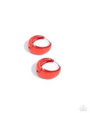 Colorful Curiosity Red ✧ Hinged Hoop Earrings