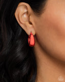 Colorful Curiosity Red ✧ Hinged Hoop Earrings