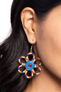 Blue,Earrings Fish Hook,Multi-Colored,Orange,Red,Yellow,FLOWER Forward Red ✧ Earrings