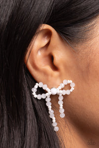 Earrings Post,White,The BOW Must Go On White ✧ Post Earrings