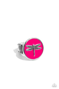 Dragonfly,Pink,Ring Wide Back,Debonair Dragonfly Pink ✧ Ring